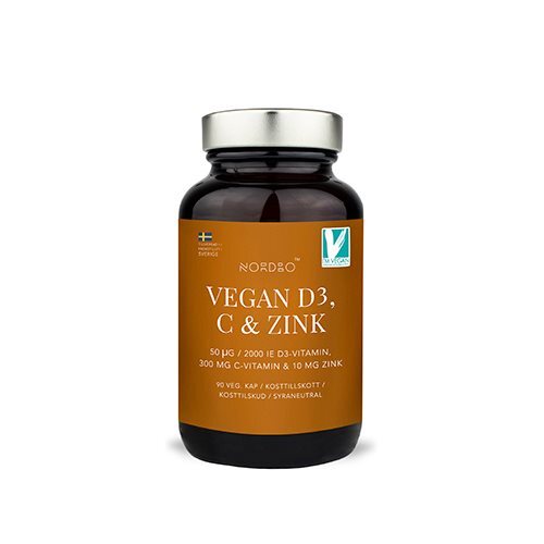 NORDBO Vegan D3, C & Zink - 90 kap.