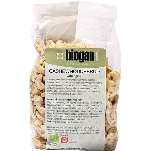 Biogan Cashewnødder i brud Ø - 500 g.