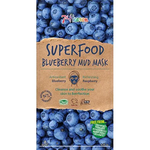7th Heaven Ansigtmaske Mud Superfood Blueberry - 10 ml