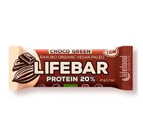 LifeBar Raw Proteinbar Ø Choco Green - 47 g.