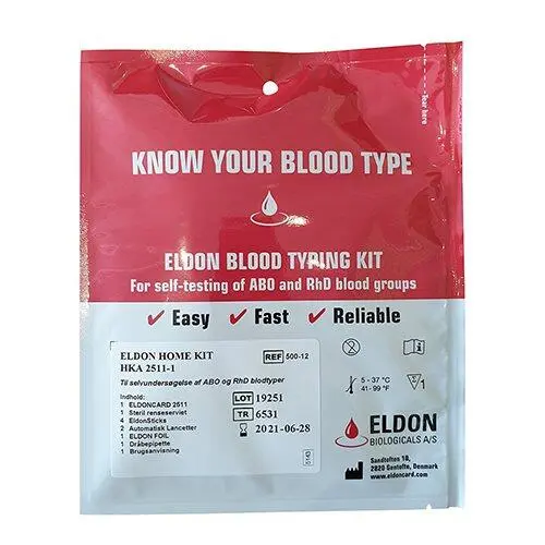 Blodtypetest, Kend din blodtype - 1 stk