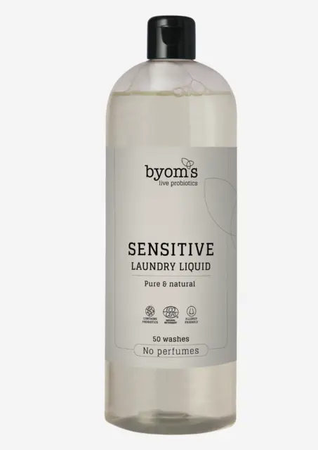 Byoms SENSITIVE – PROBIOTIC LAUNDRY LIQUID – ECOCERT – No perfumes - 1000 ml.