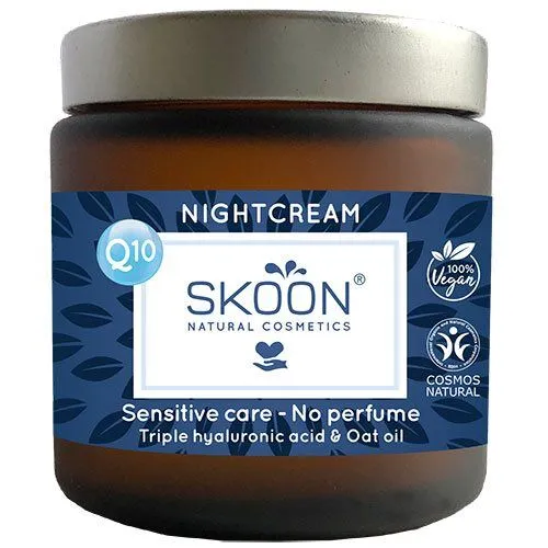 Skoon Sensitive natcreme med Q10 og hyaluron - 90 ml.
