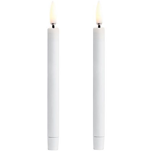LED mini taper candle, White, 2-pack, 1,3x13,8 cm