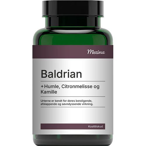 Mezina Baldrian + Humle, Citronmelisse og Kamille- 120 kapsler