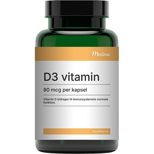 Mezina D3 vitamin 80 mcg - 200 kapsler
