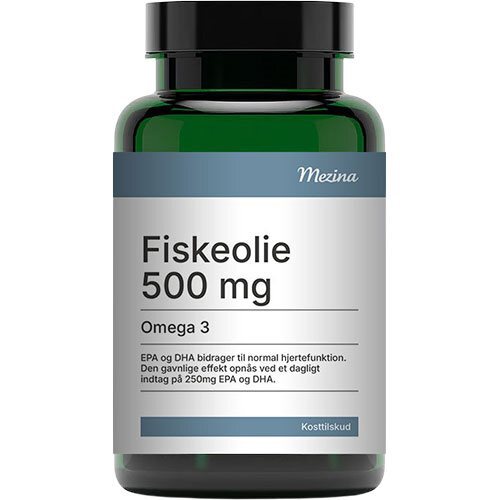 Mezina Fiskeolie Omega-3 - 500 mg - 180 kapsler