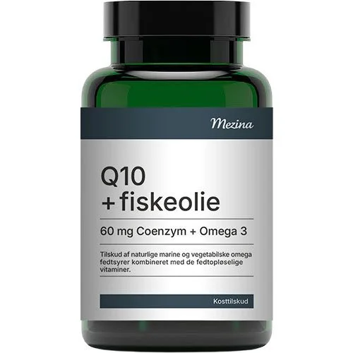 Mezina Q10 + Fiskeolie - 60 kapsler