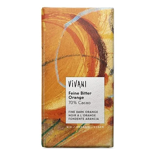 Vivani - Økologisk mørk chokolade m. appelsin - 100 gram