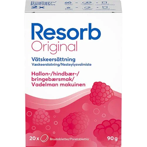 Resorb Original Hindbærsmag - 20 tabletter