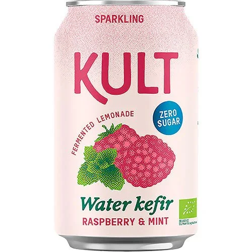 Vandkefir Hindbær & Mynte Øko. - 33 cl.