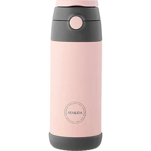 Kids Straw Bottle - Soft Rose- 350 ml.
