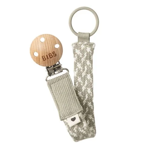 BIBS Pacifier Clip Braided Sand/Ivory - 1pk.