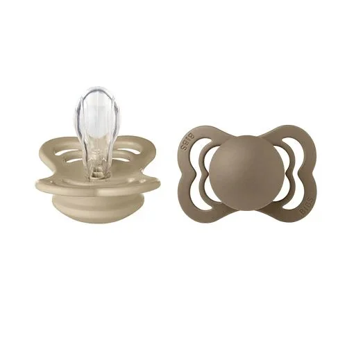 BIBS Supreme Silicone Size 1 Vanilla/Dark Oak - 1pk.