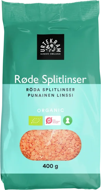 Røde splitlinser Øko. - 400 gram