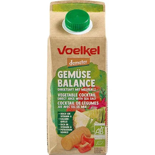 Grøntsagssaft med tomatsaft og havsalt, Demeter Øko. - 750 ml.