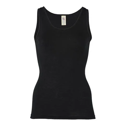 Top, uld/silke, Black, str. 34/36