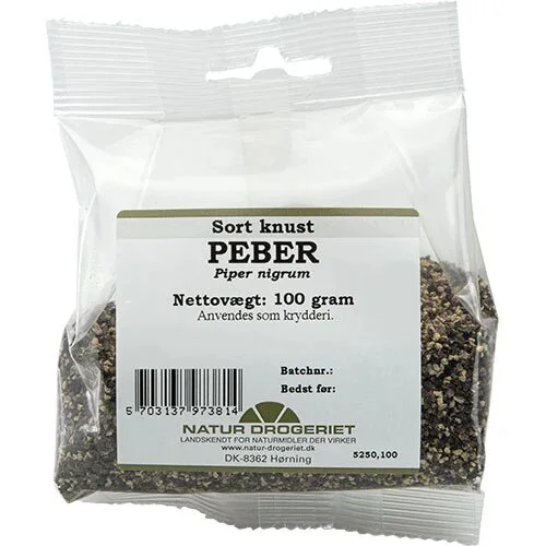 Peber sort knust - 100 gram