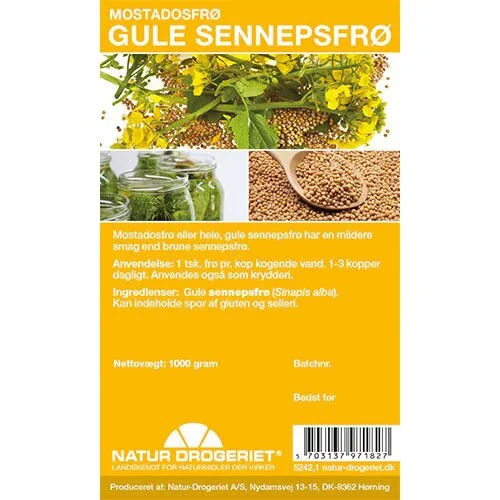Sennepsfrø gul hel - 1 kg.