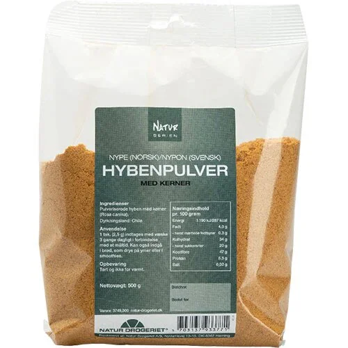 Hyben pulver m. kerner fint - 500 gram