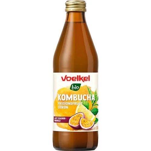 Kombucha Passionsfrugt og citron Øko. - 330 ml.