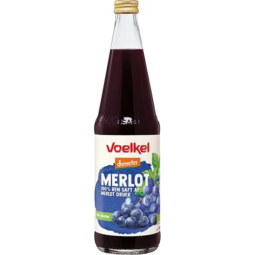 Merlot, ren rød druesaft Ø Demeter 700 ml.