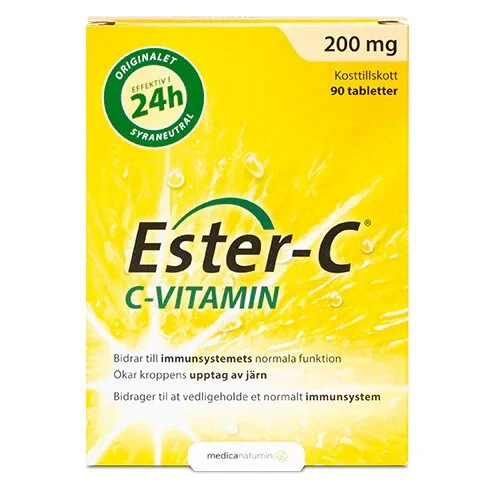 Ester-C vitamin 200 mg - 90 tabletter