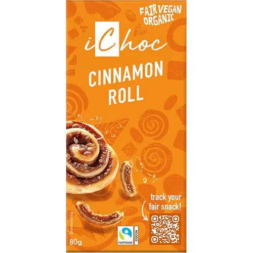 iChoc Cinnamon Roll (Kanelsnegl) Øko. - 80 gram