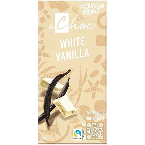 Ichoc white vanilla Øko. - 80 gram