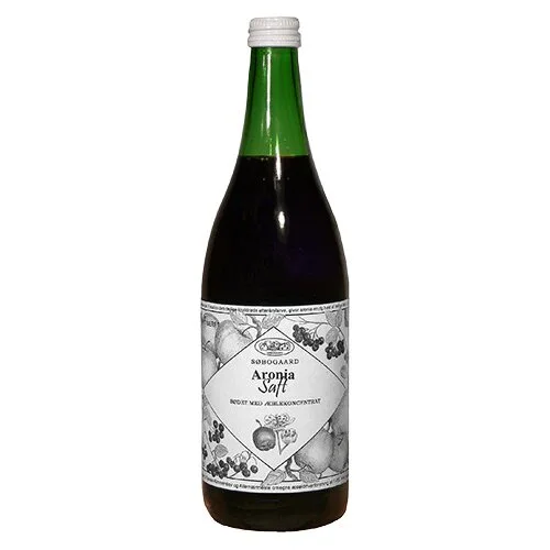 Aroniasaft m. æble sød Øko. - 73 cl.