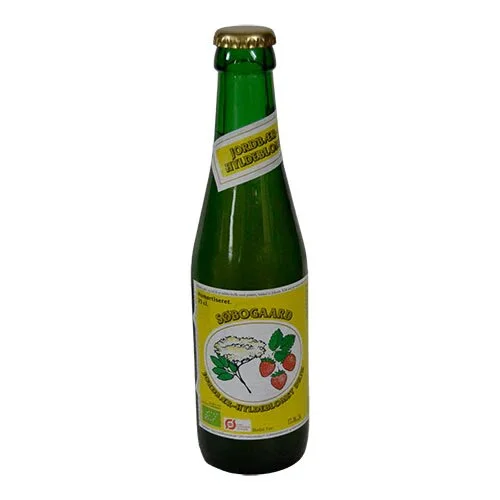 Jordbær-hyldeblomstdrik Øko. - 25 cl.