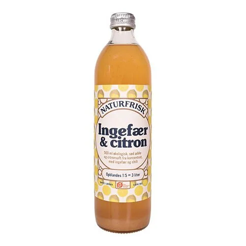 Ingefær & Citron saft Øko. - 500 ml.