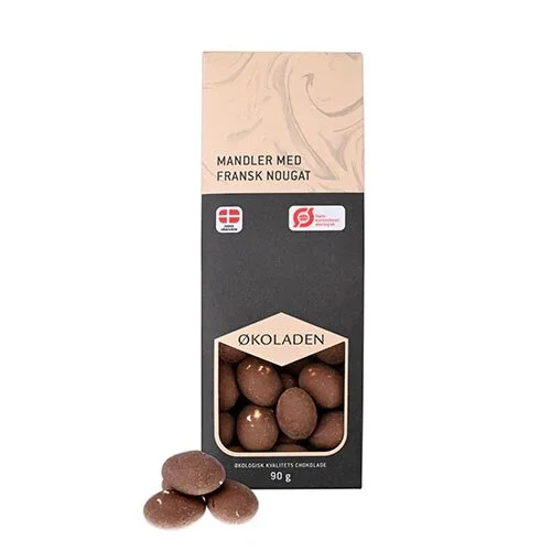 Mandler m. Fransk Nougat Øko. - 90 gram