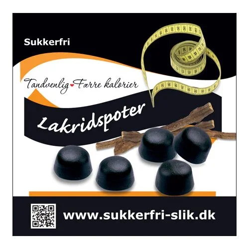 Lakridspoter søde sukkerfri - 80 gram