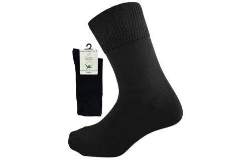 Cotton - Diabetic & Comfort sock, Sort, Str. 43-46 - 1 pk.