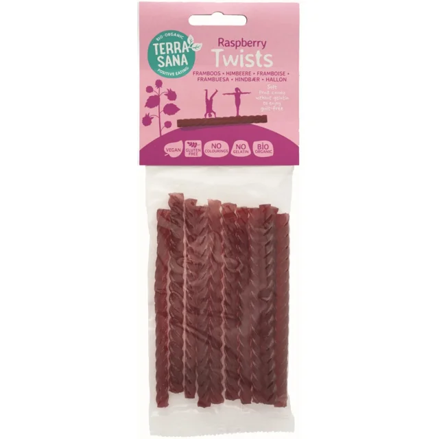 Frugtstænger twist hindbær Øko. -75 gram