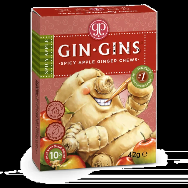 Ginger Chews (Gins Gins) Spicy Apple Travel Pack