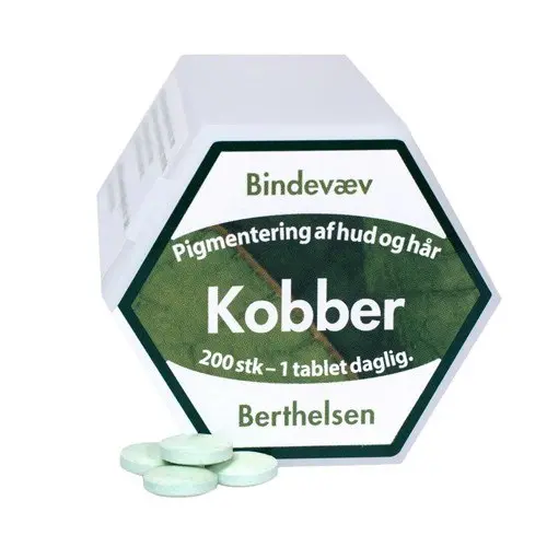 Kobber - 2 mg. Berthelsen - 200 tabletter (bedst før udgangen af 05-2024)U)