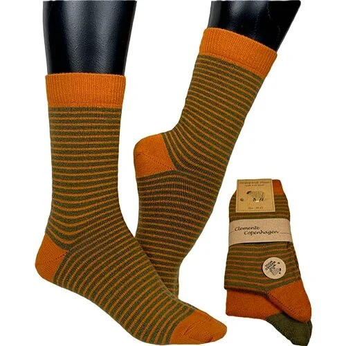 Hæl & tå Orange-olivengrøn & orange str. 35/38 - 1 par