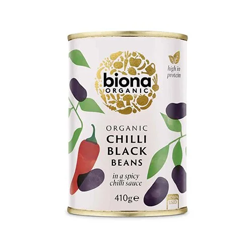 Sorte bønner m. chili Økologisk - 410 gram