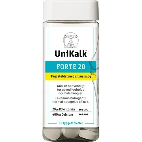 UniKalk Forte 20 tyggetablet - 90 tabletter
