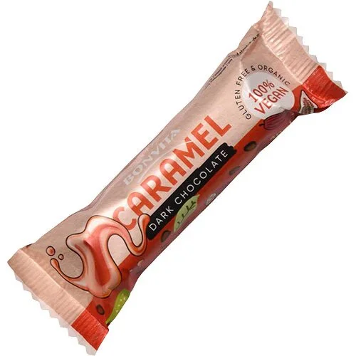 Caramelbar m. mørk chokolade  Økologisk - 40 gram