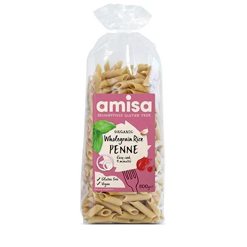 Fuldkornsris Penne pasta Økologisk - 500 gram