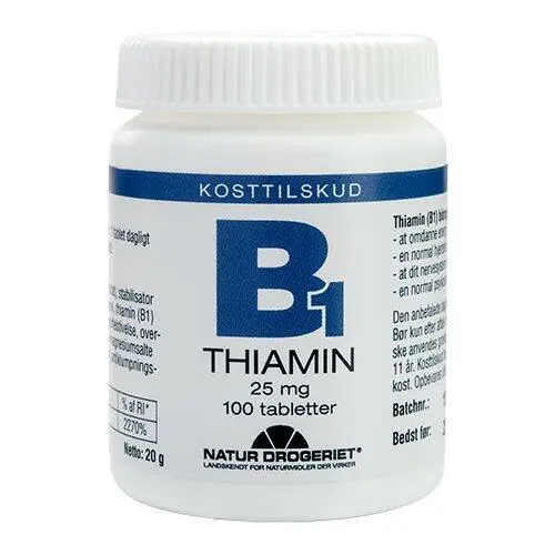 Mega B1 vitamin 25 mg - 100 tabletter