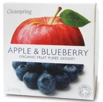 Clearspring Frugtpuré Blåbær/æble Økologisk - 200 gram
