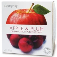 Clearspring Frugtpuré Blomme/æble Økologisk - 200 gram