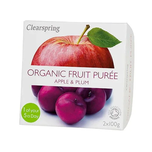 Clearspring Frugtpuré Blomme/æble Økologisk - 200 gram