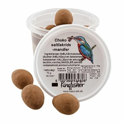 Lav pædagog Kommunikationsnetværk Køb Choko saltlakrids mandler - 70 gram til 13,50 DKK