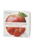Clearspring Frugtpuré æble/jordbær Øko. - 200 gram