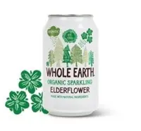 Whole Earth Elderflower Soda i dåse Øko. - 330 ml.